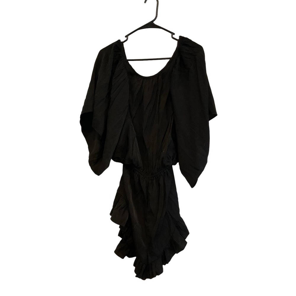 C’isa Black Open Back Romper Woman Size Medium